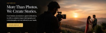 Cinematographer filming a bride and groom during golden hour sunset